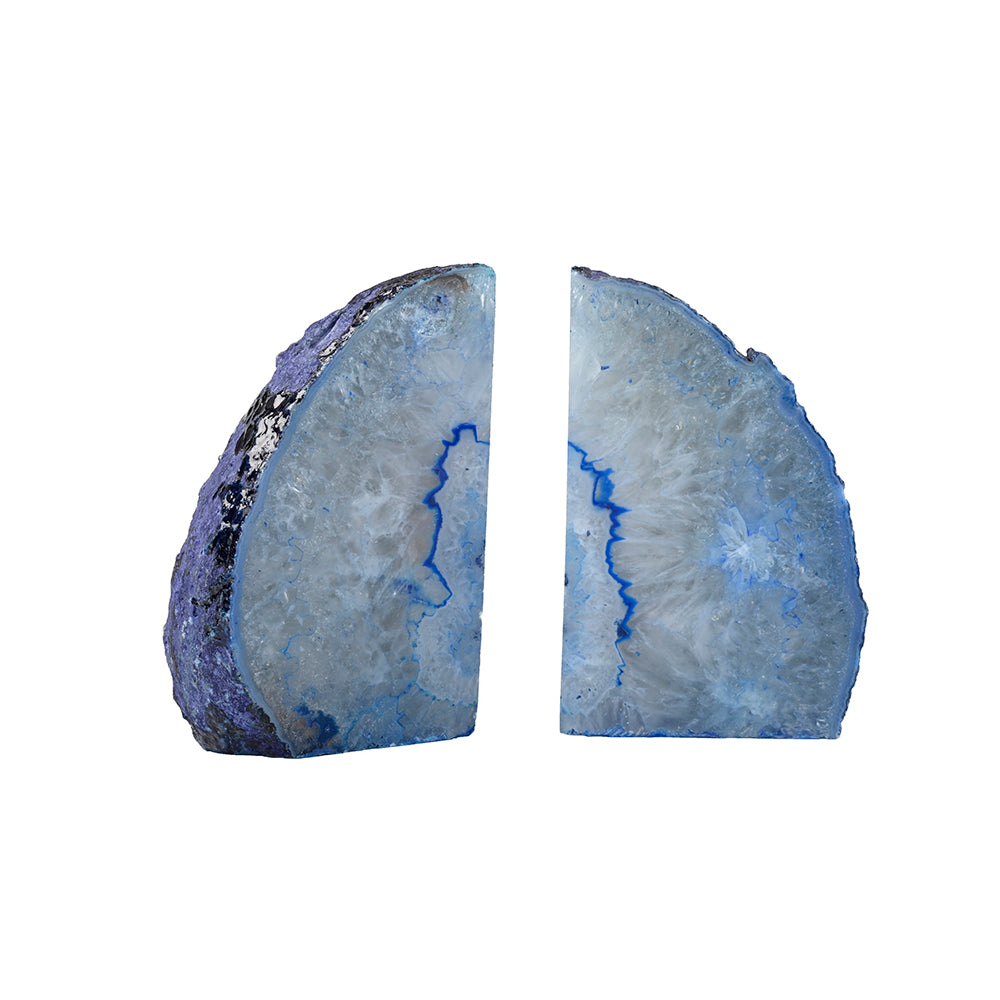 Blue Agate Half Round Bookend