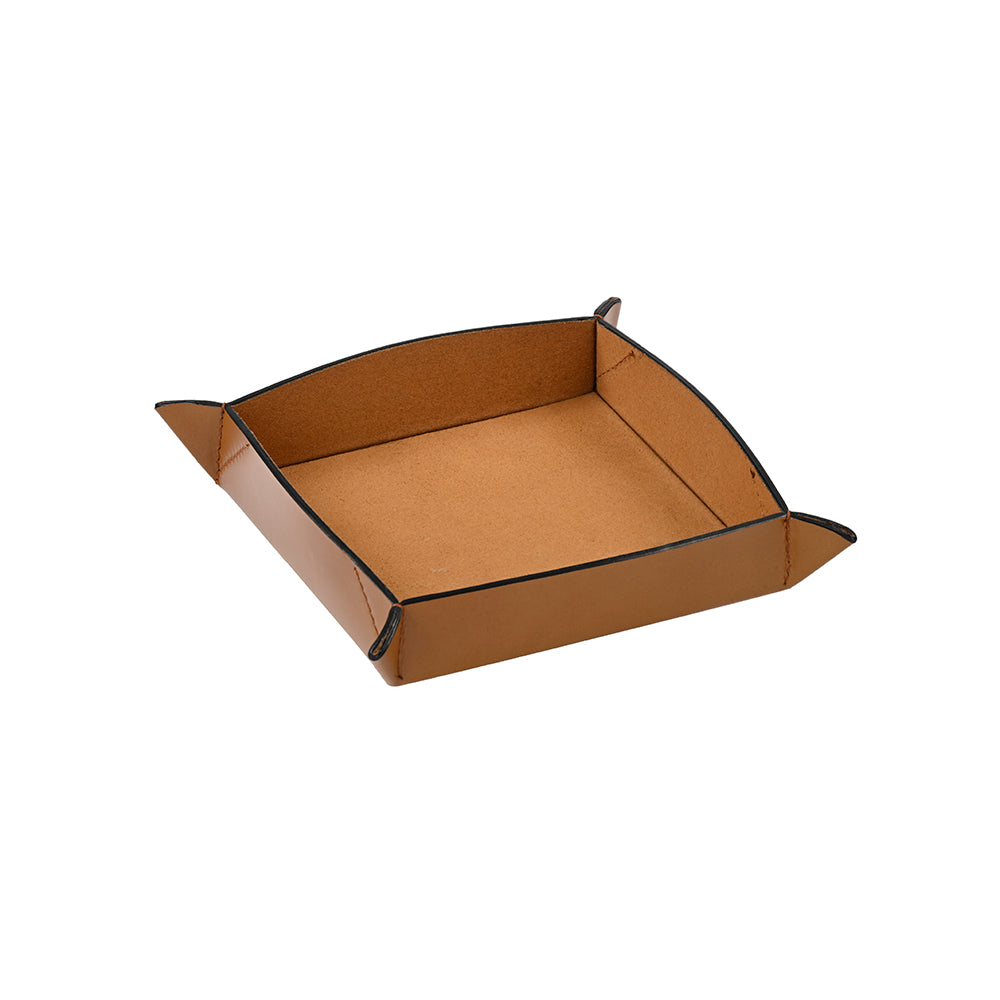 Leather Valet Tray - Dark Brown
