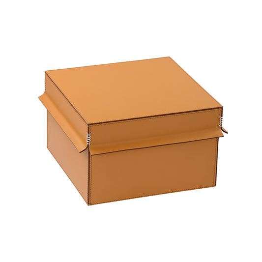 Retro Leather Storage Box with Lid Large