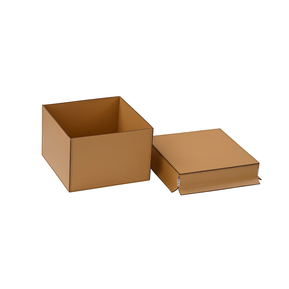 Retro Leather Storage Box with Lid Medium