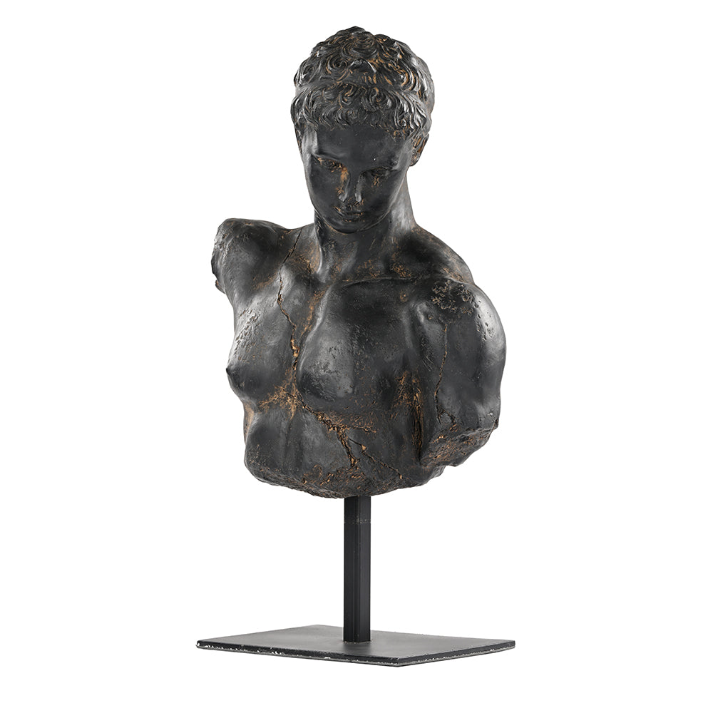 Andras Greek Bust Sculpture Black Antique