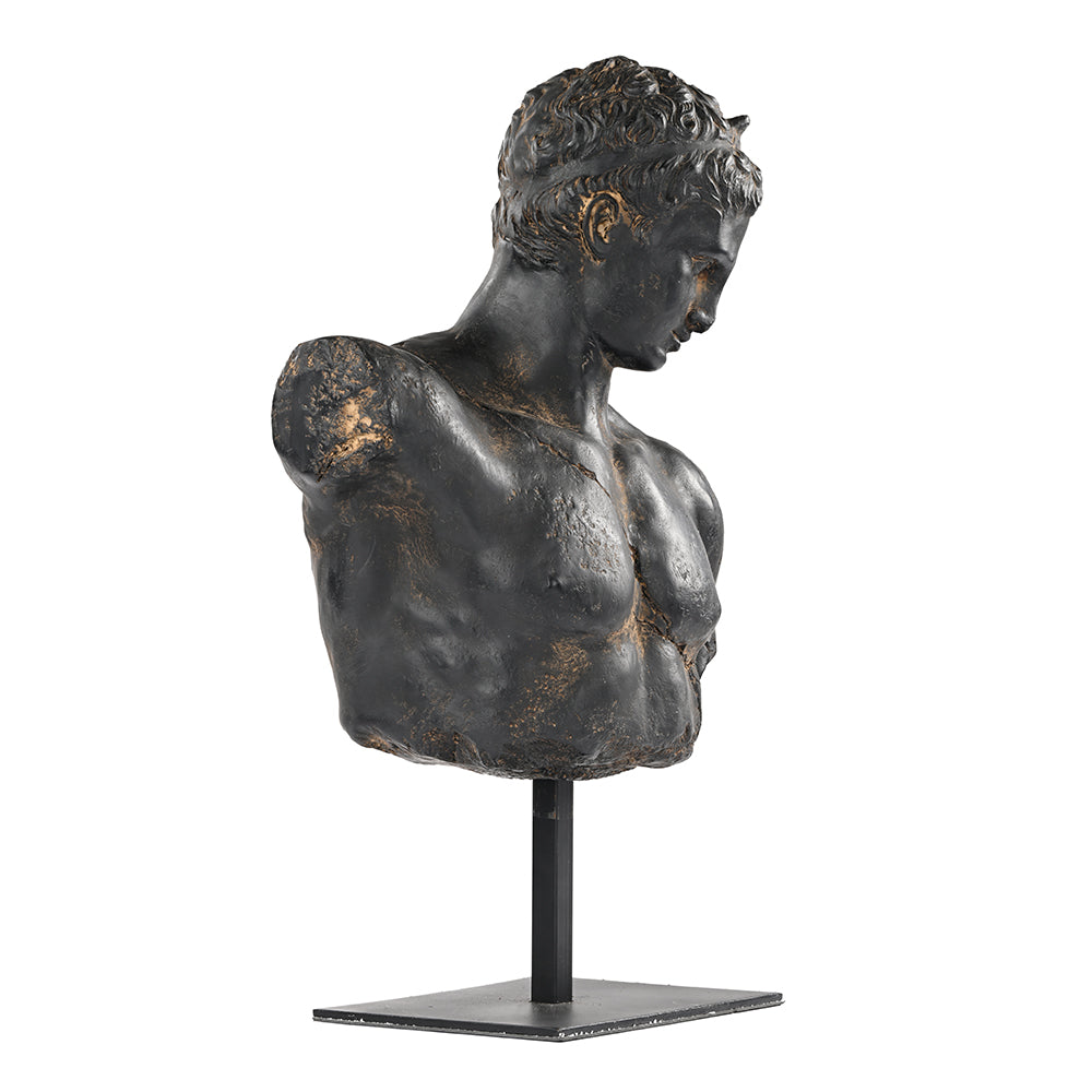 Andras Greek Bust Sculpture Black Antique