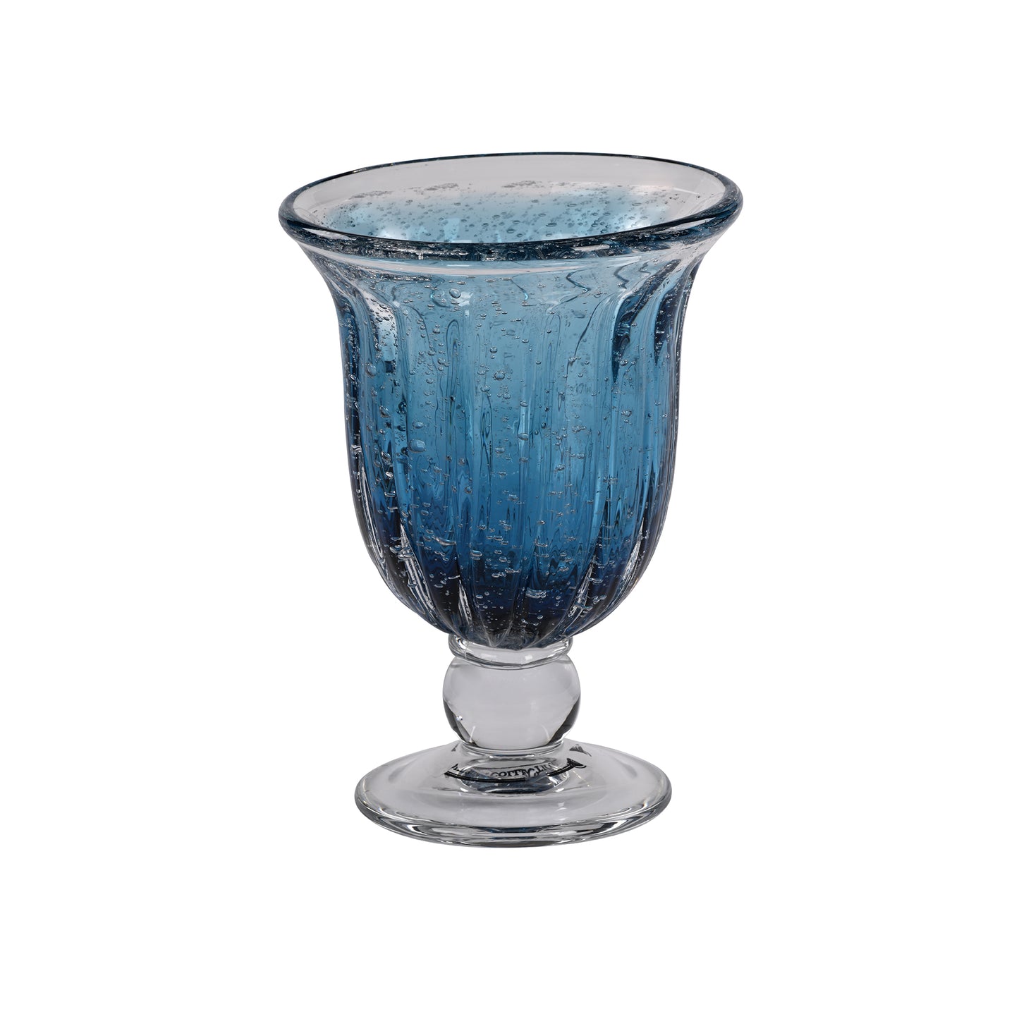 Azure Bloom Glass Hurricane