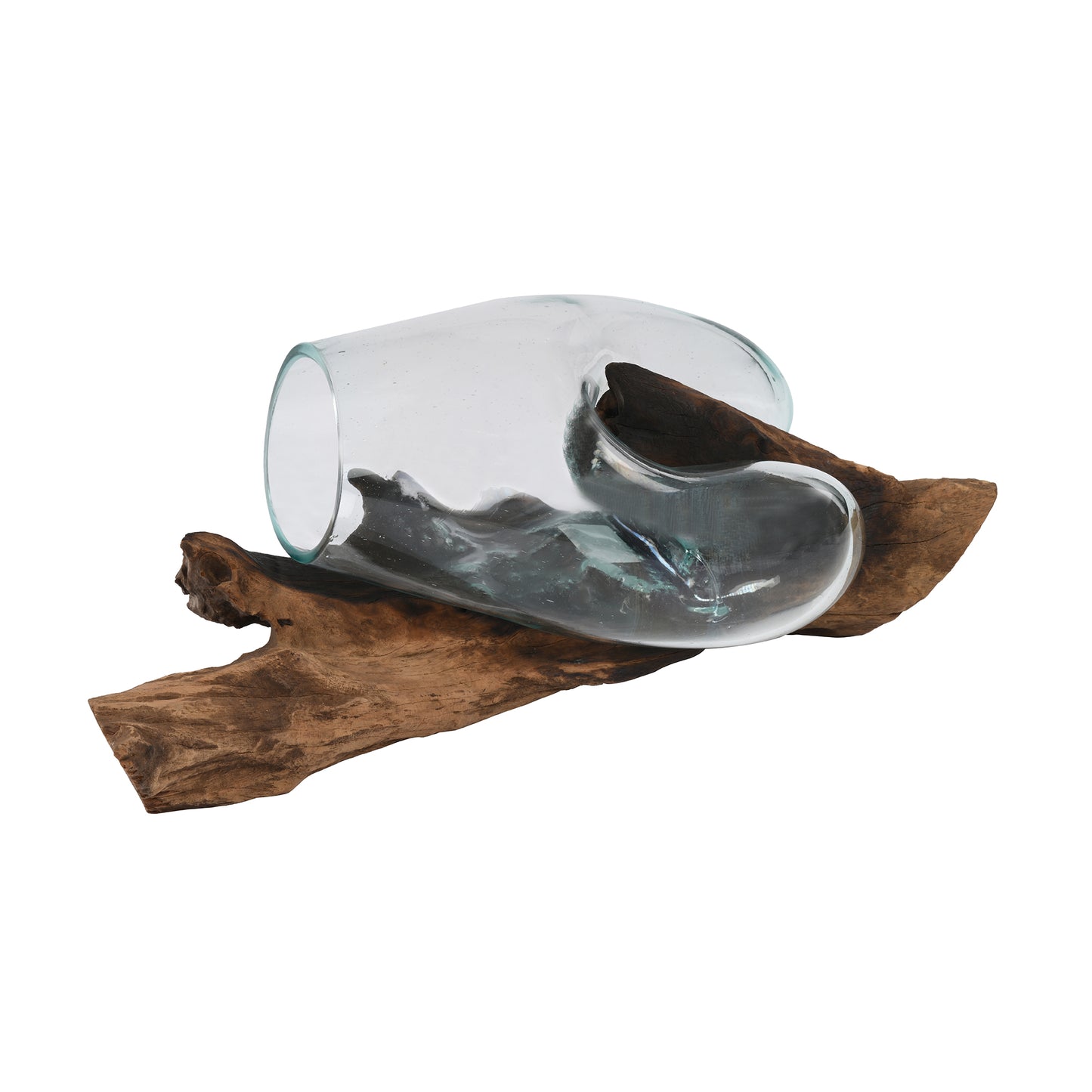 Glass Decor with Wooden Base