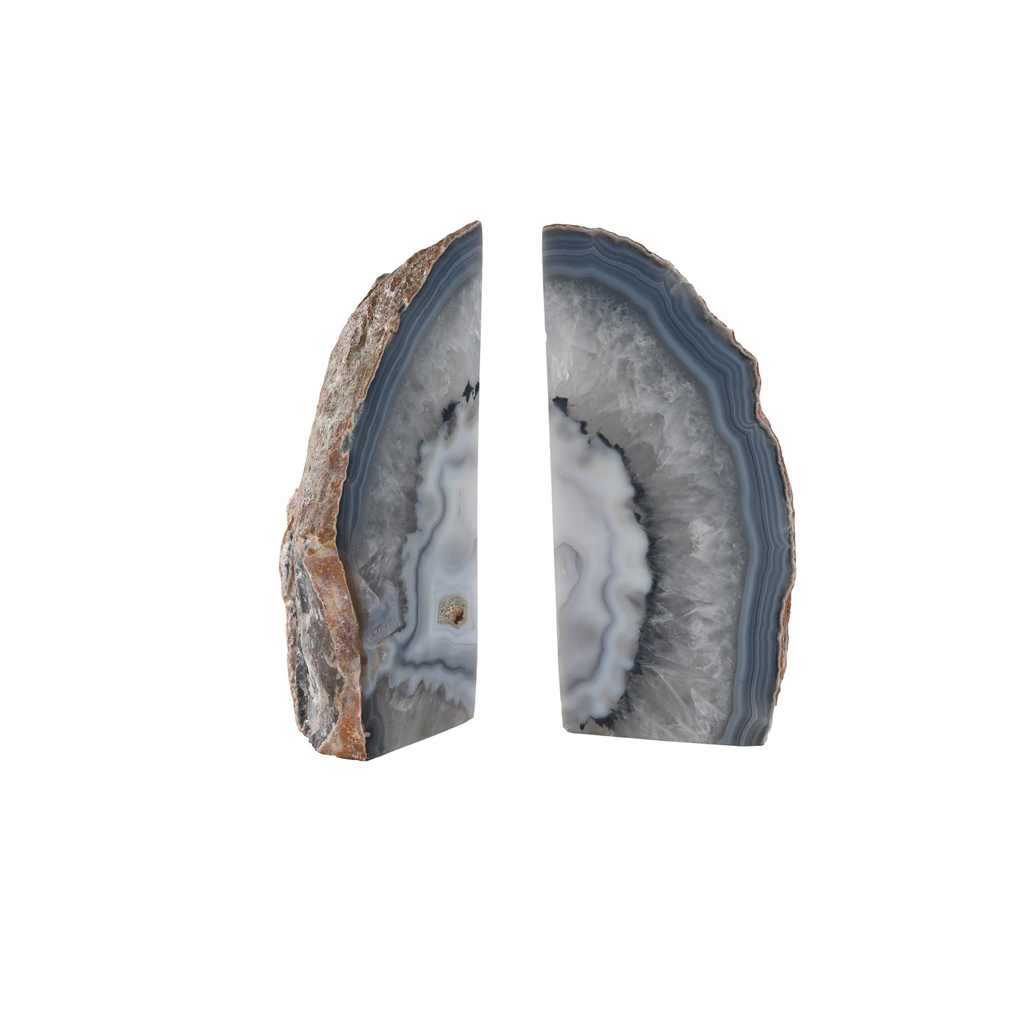Natural Agate Semi Precious Bookends