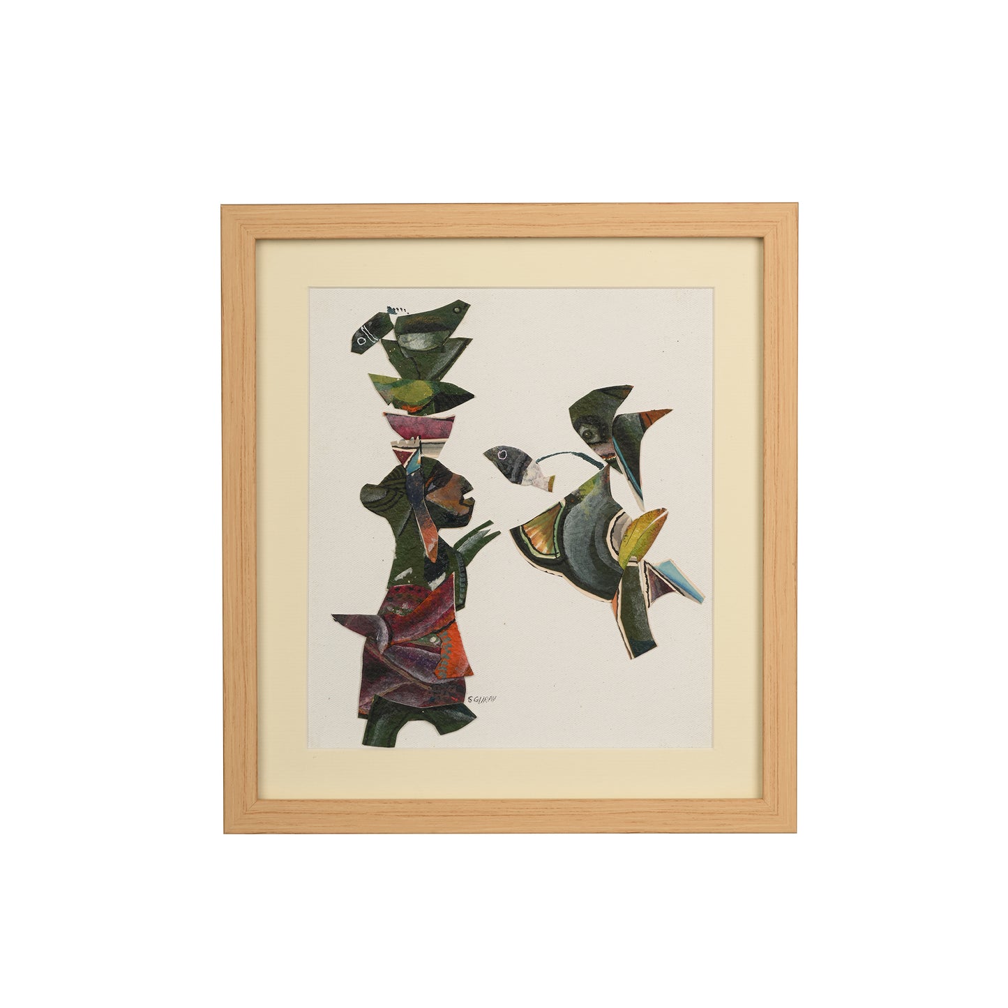 Fisher Woman With Birds - Shravan Gurav