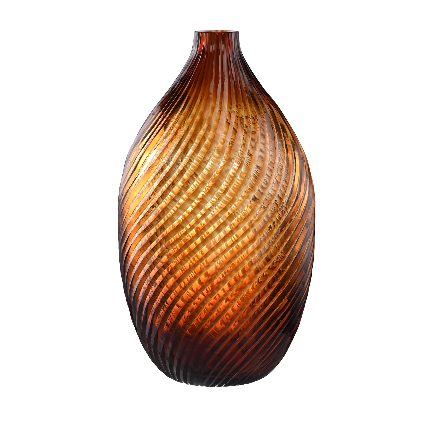 Brown Spiral Cut Vase Large