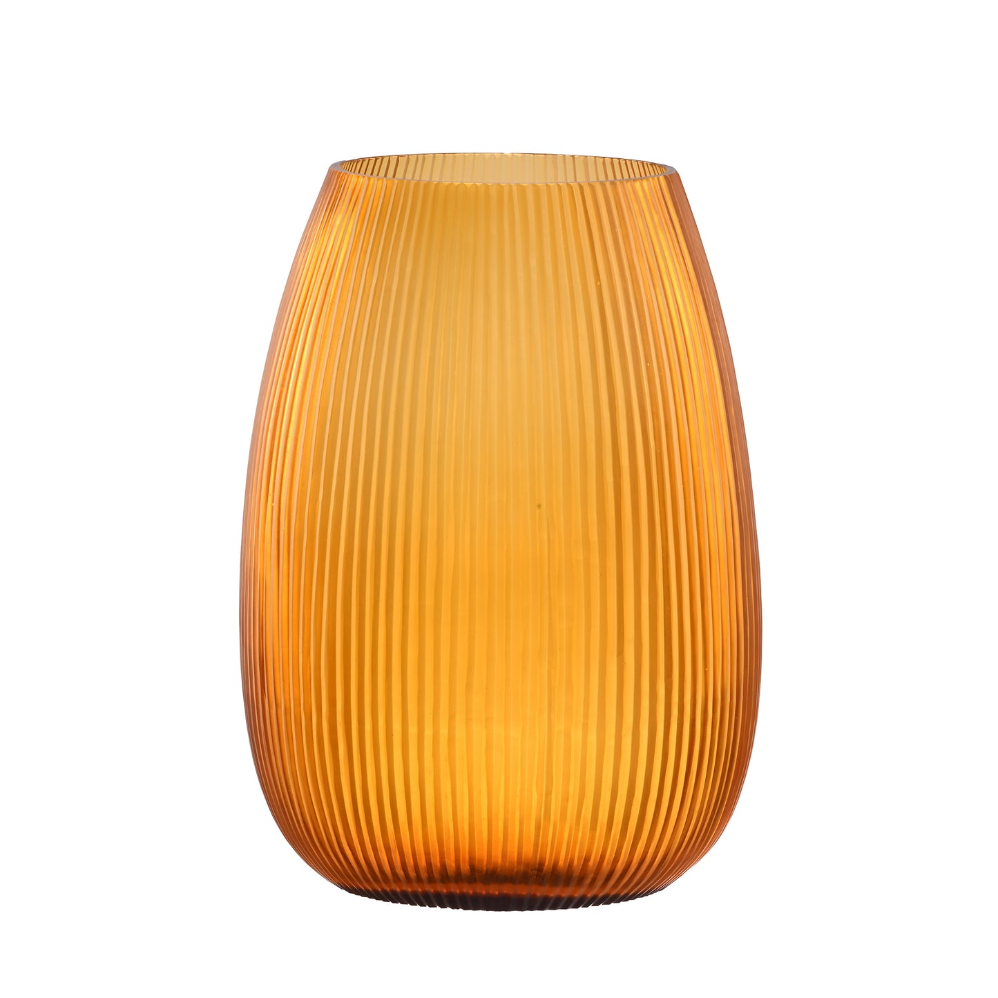 Amber Lotus Cut Vase
