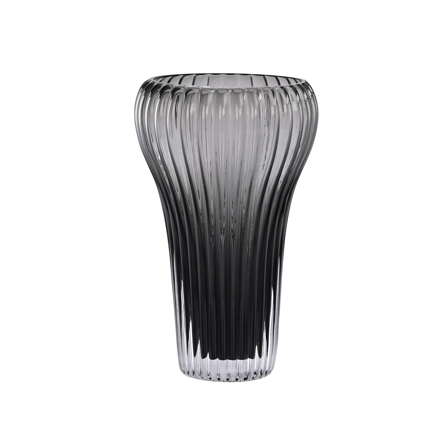 Ribbed Black Vase