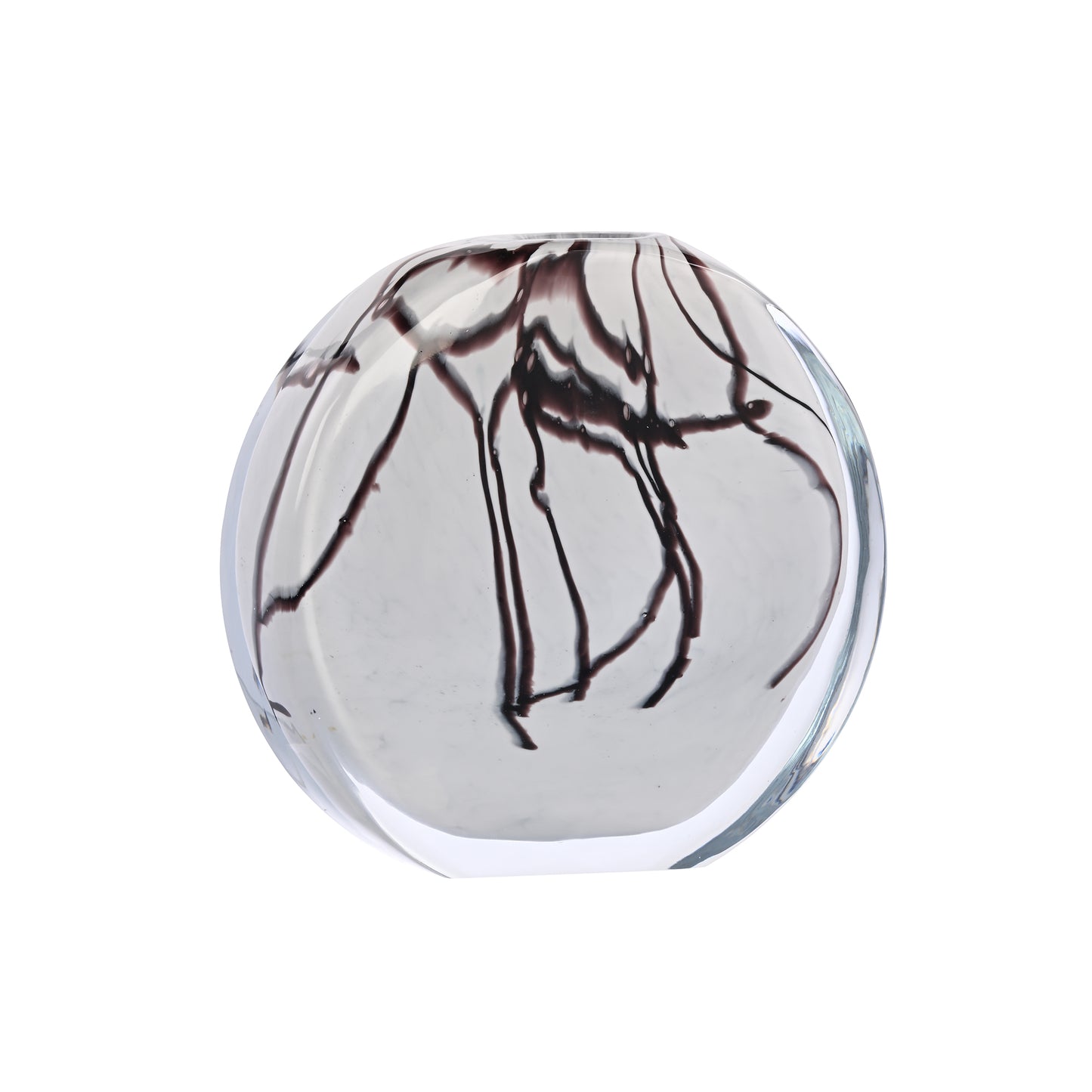 White With Black Swril Vase Medium