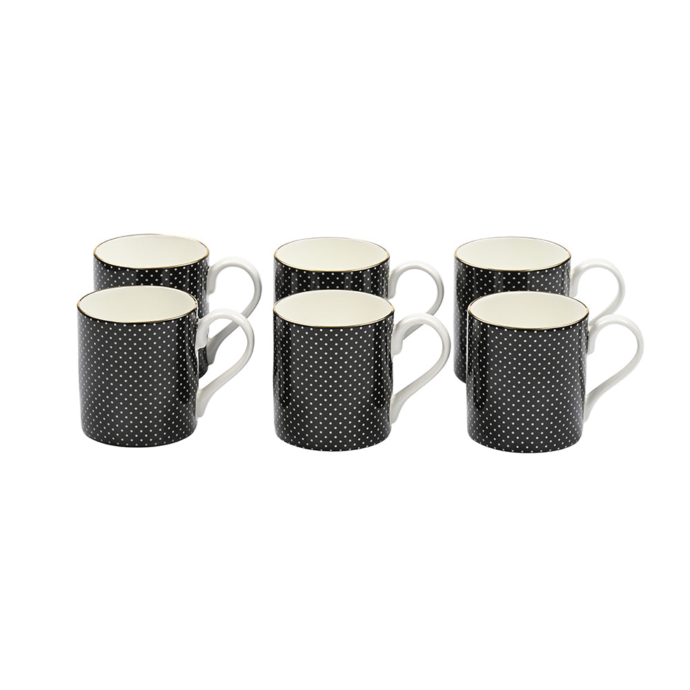 Noir Dot Mug Set of 6