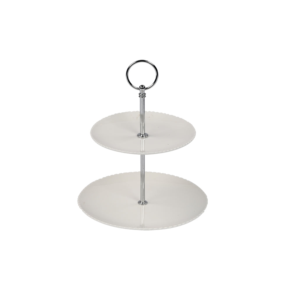 Classic White 2 Tier Platter