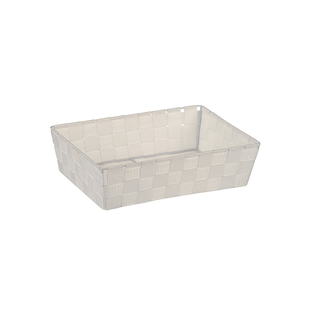 Alvaro White Rectangular Basket Large