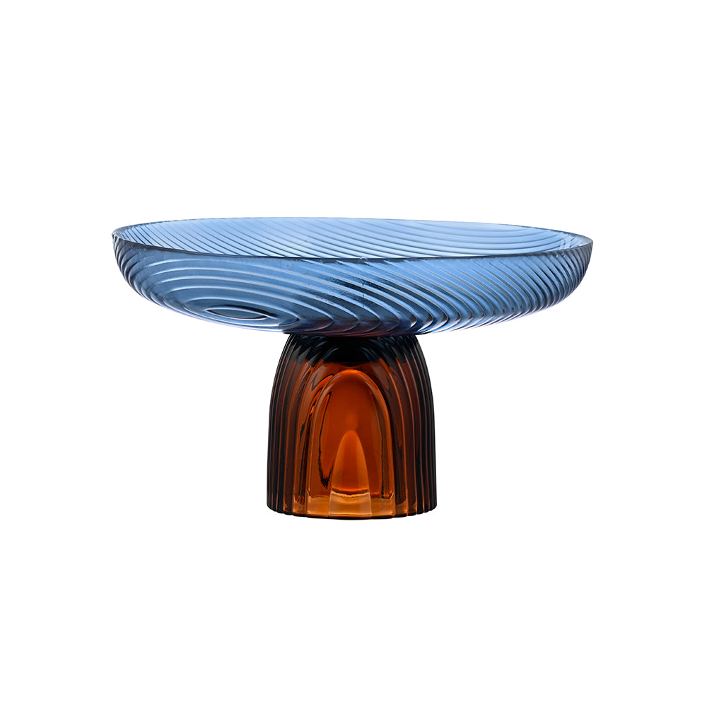 Shallow Bowl Blue & Brown