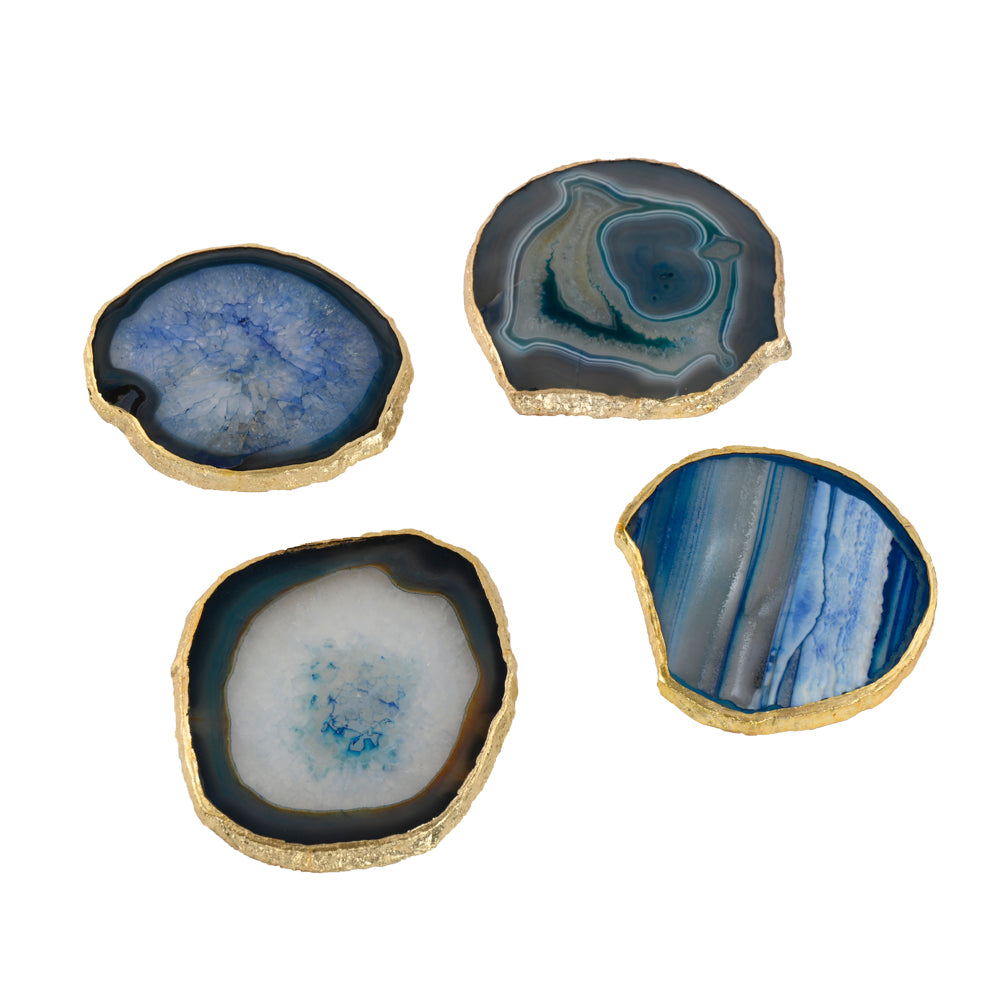 Blue Agate Round Coaster Set of 4