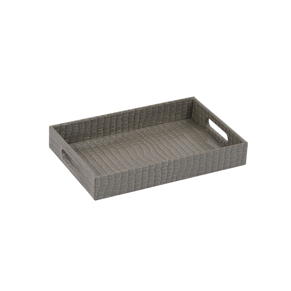 Tray Faux Croc Grey Small