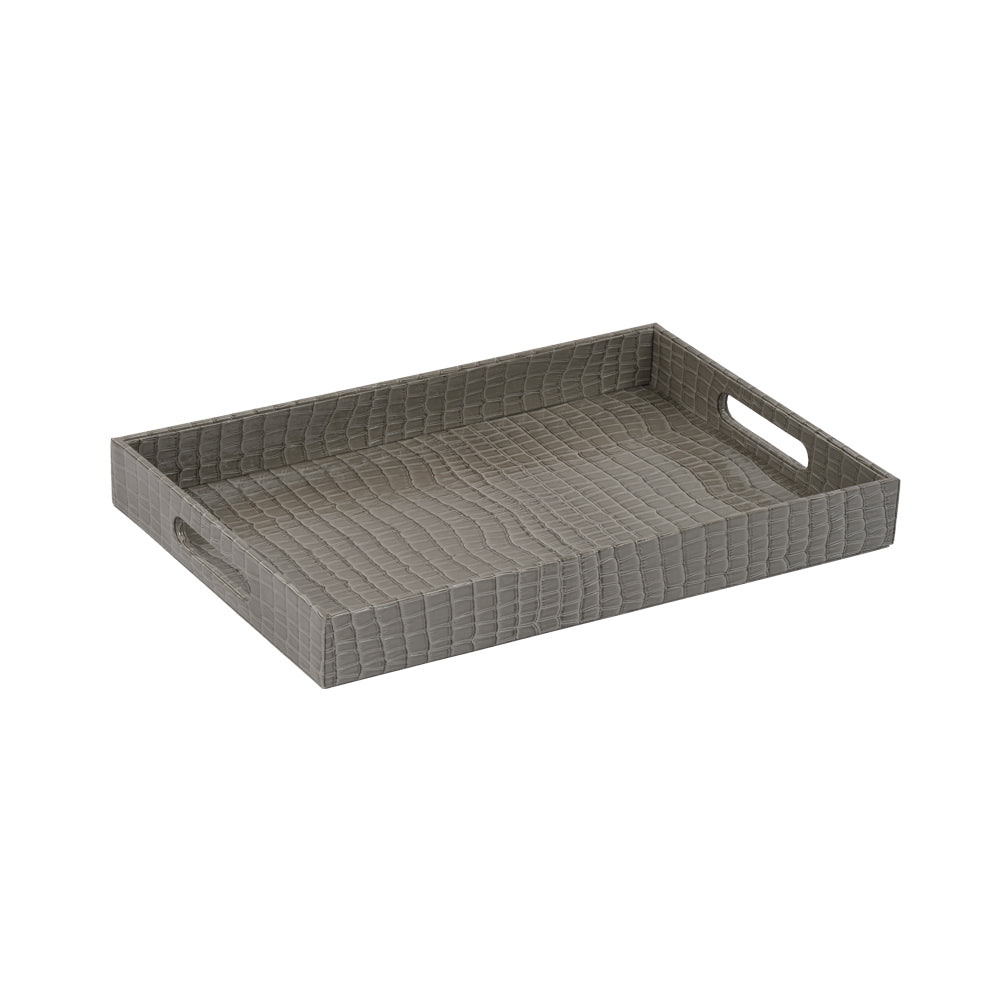 Tray Faux Croc Grey Medium