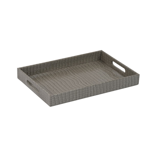 Tray Faux Croc Grey Medium
