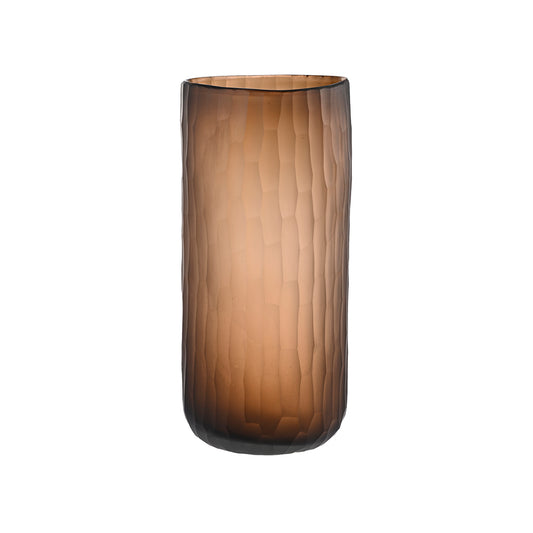 Ribbed Vase Brown