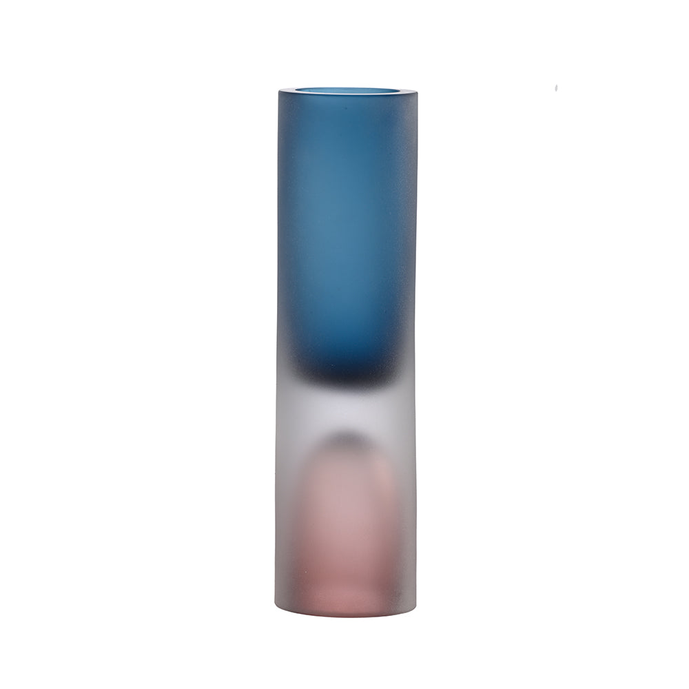 Frosted Vase Blue Medium