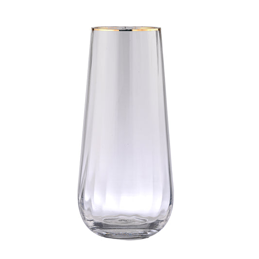 Taper Vase with Gold Rim