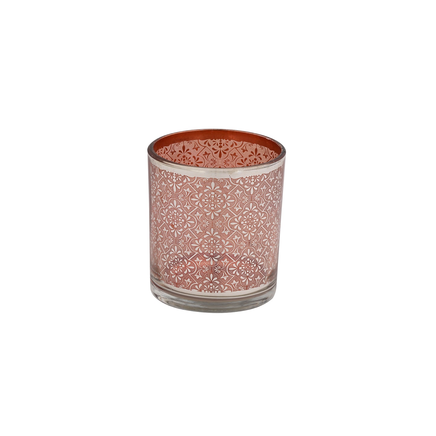Etching Glass Votive Holder Orange