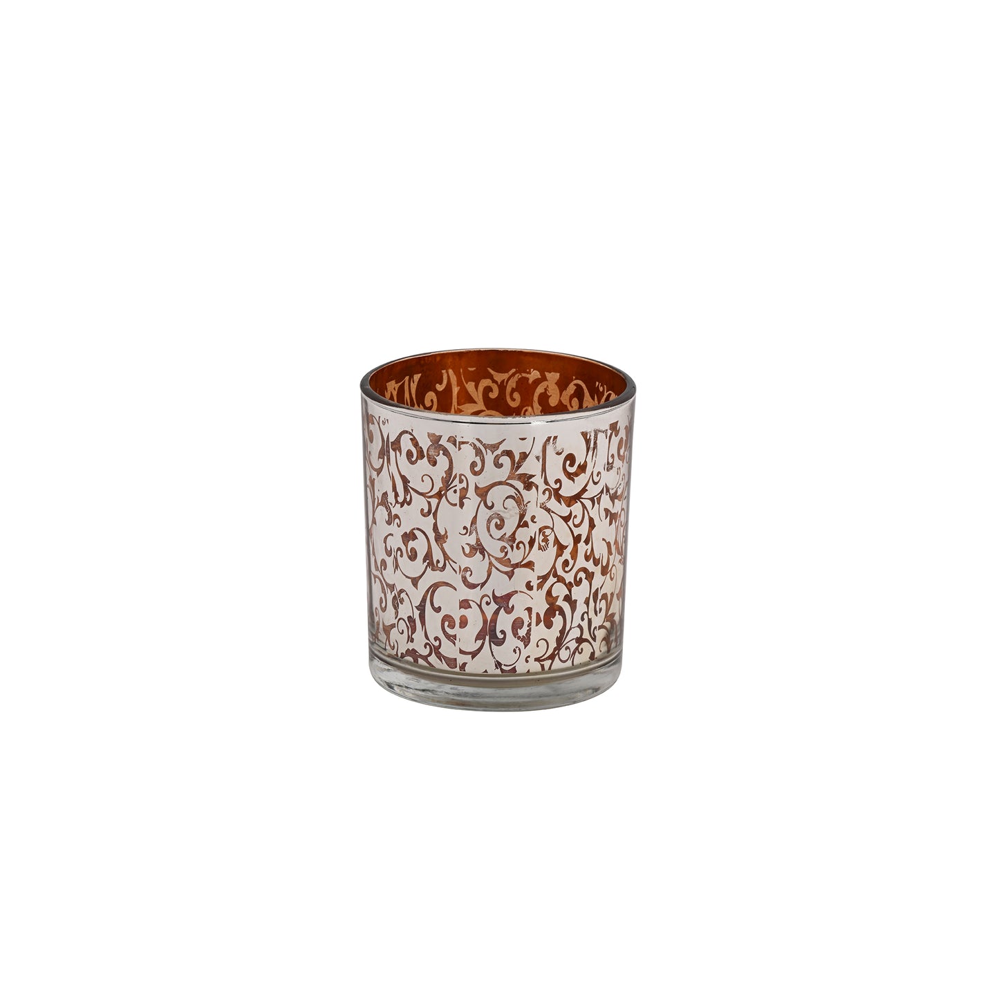 Etching Glass Votive Holder Silver