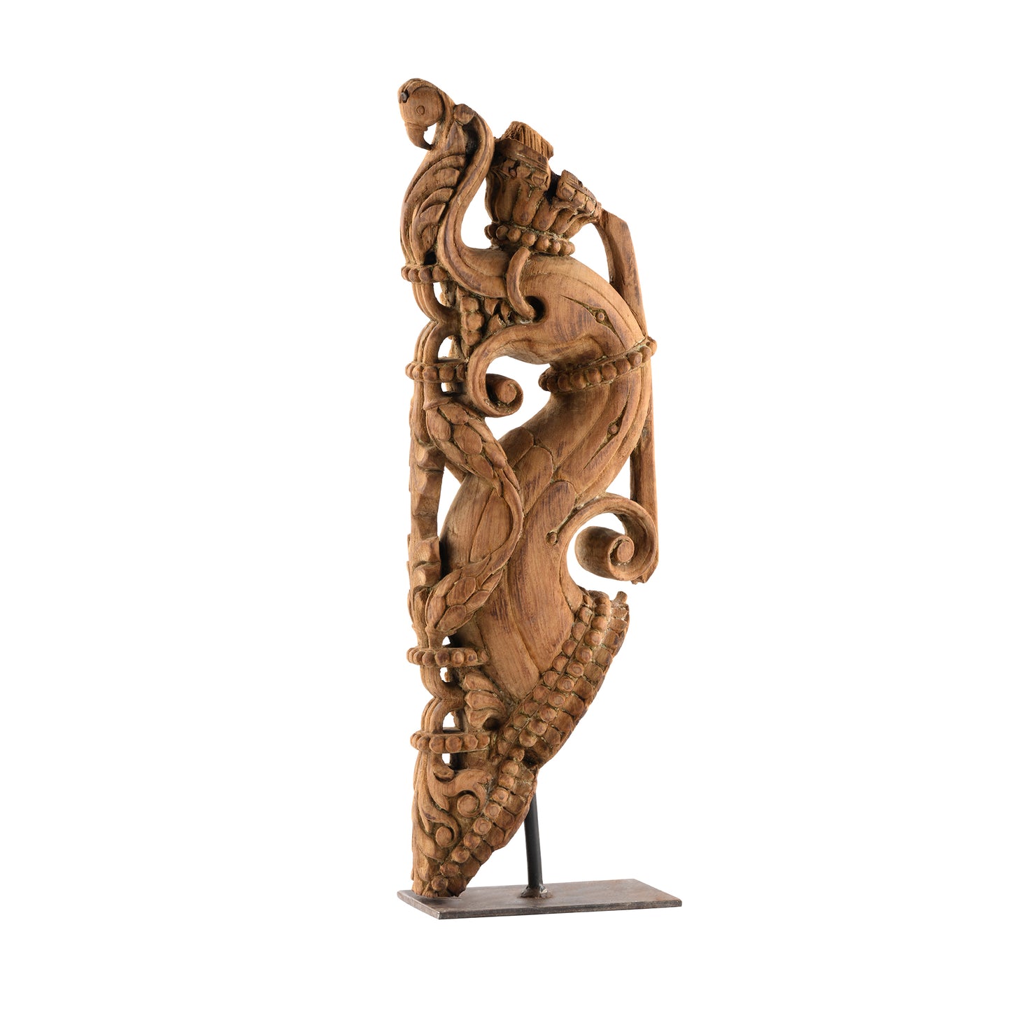 Wooden Artefact on Metal Stand