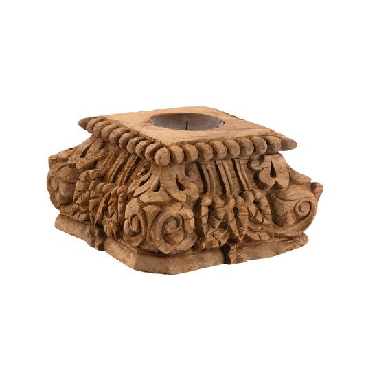 Wooden Base Candle Holder