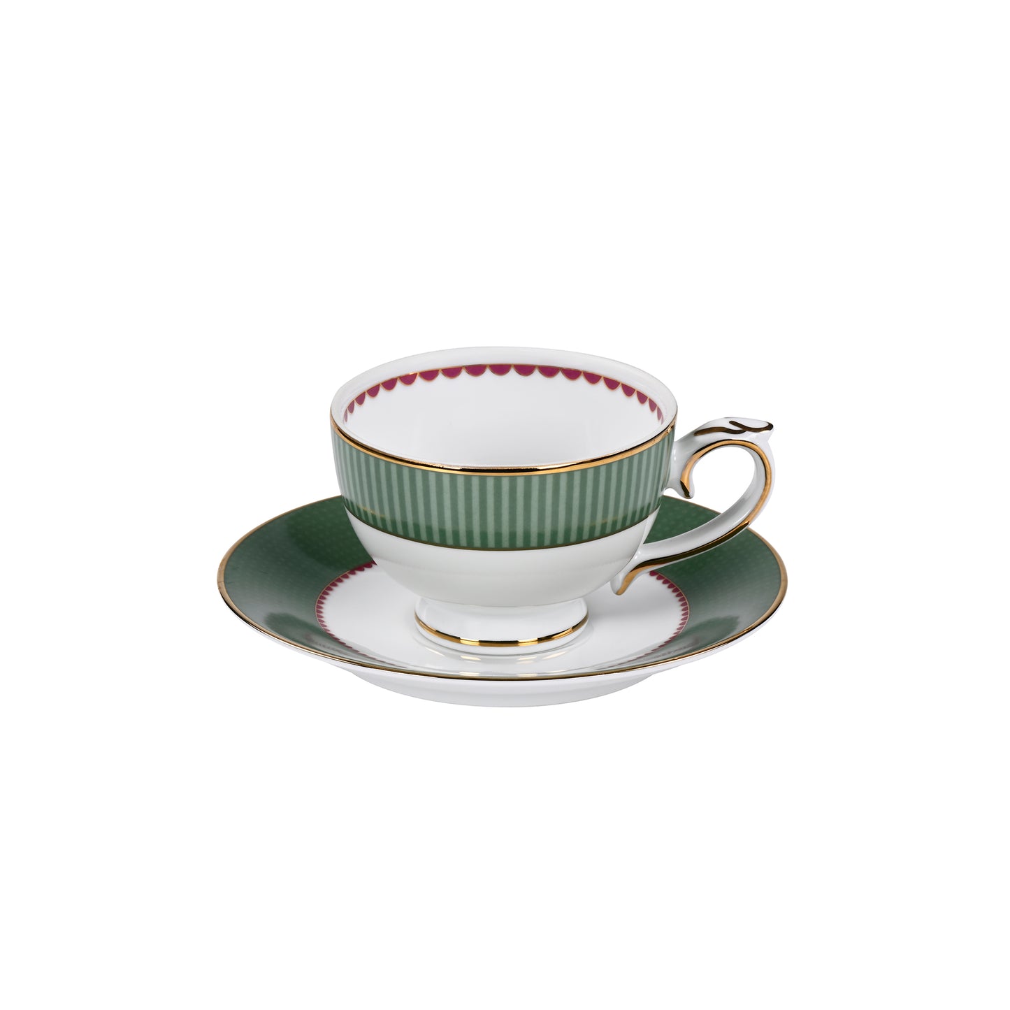 Mayura Green Cup & Saucers Set of 12pcs