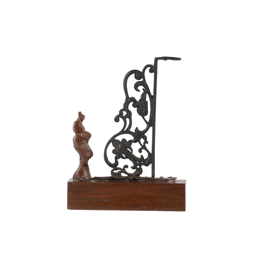 Woman & Child Sculptures On Wood