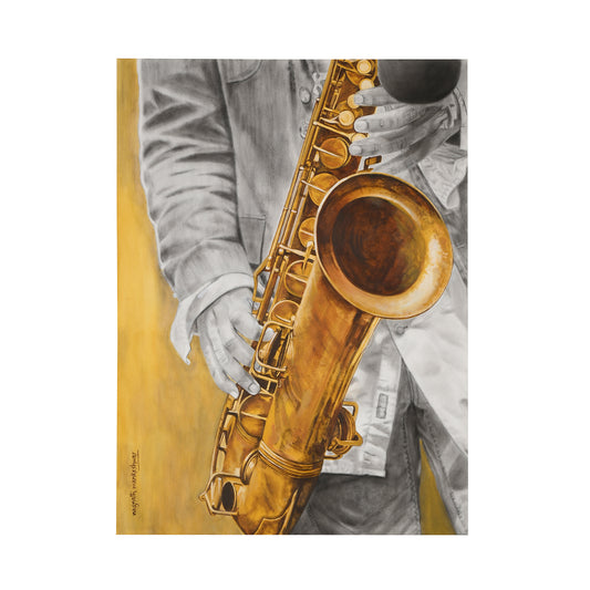 Saxophone Player - Acrylic / Charcoal - Nagnath Mankeshwar