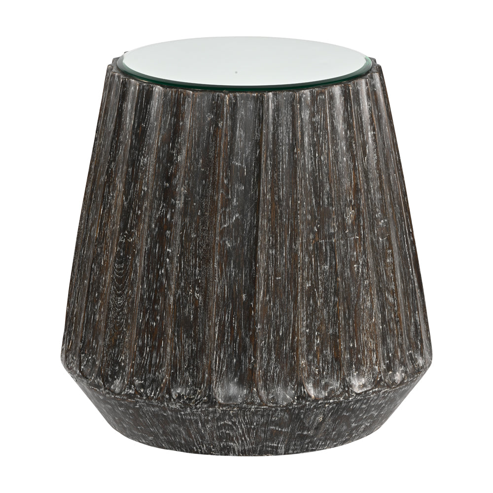 Flutted Drum Table Grey