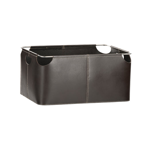 Leather Magazine Basket