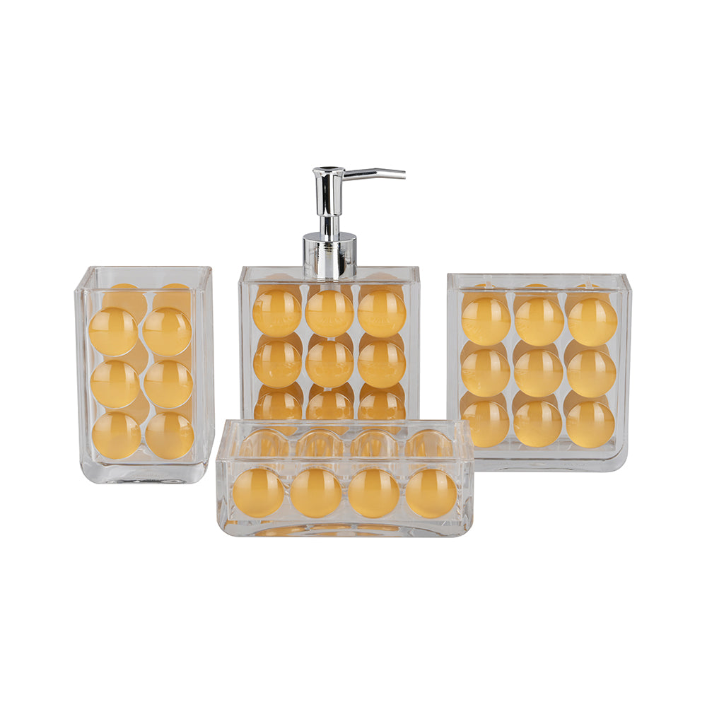 Gold and Acrylic Bathroom Set of 4