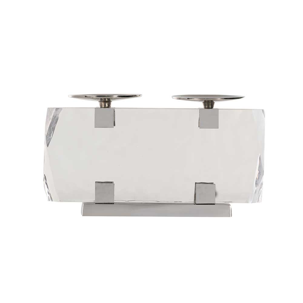 Aluminum Acrylic Pillar Candle Holder Small