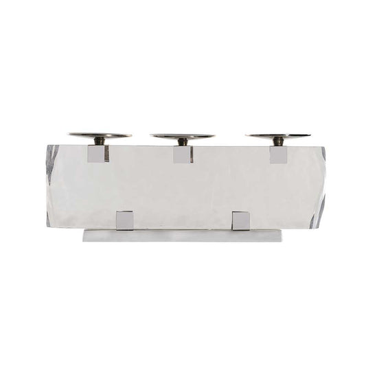 Aluminum Acrylic Pillar Candle Holder Large