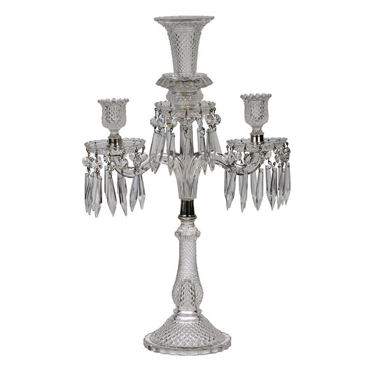 Candelabra  Diamond Cut Glass Two Arm