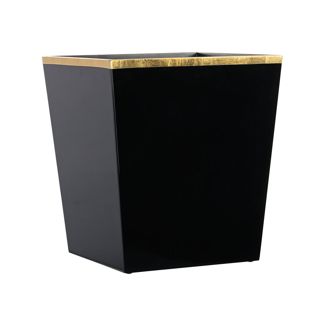 Lacquered Bin Black and Gold