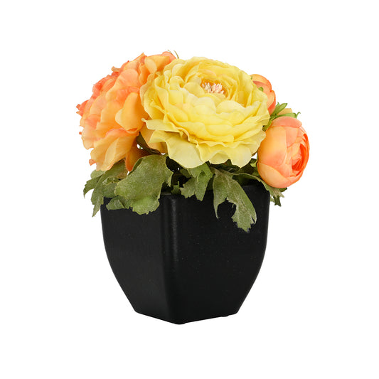 Yellow and Apricot Flower Pot