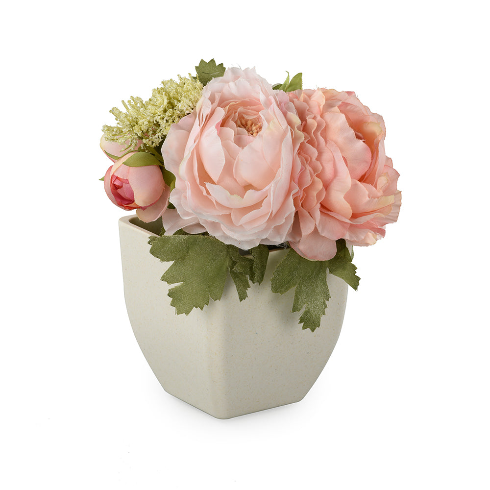 Pink and Peach  Flower Pot
