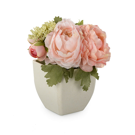 Pink and Peach  Flower Pot