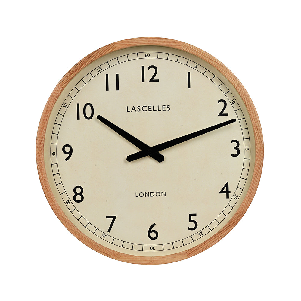 Framed Oak Wood Traditional Wall Clock