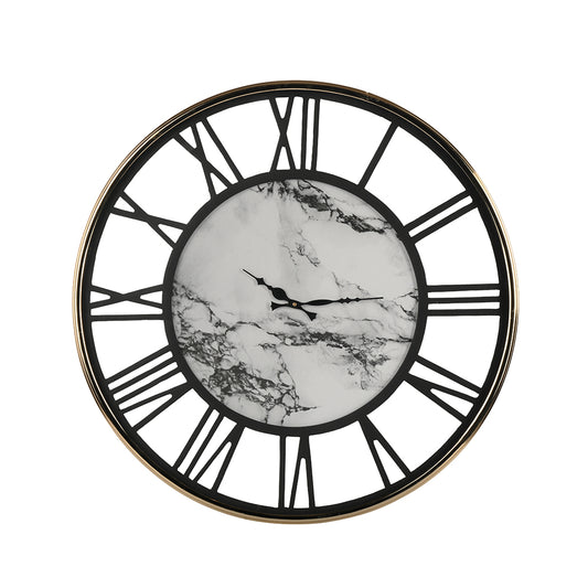 Round Wall Clock with Marble Impression