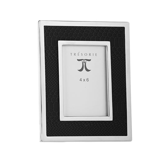 Black Faux Croc Leather Photoframe 4X6