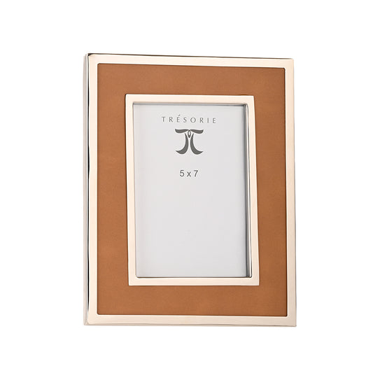 Dark Camel Faux Leather Photoframe 5X7