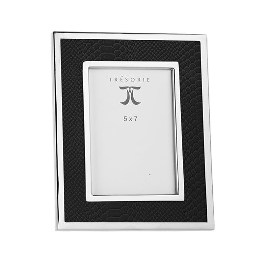 Black Faux Croc Leather Photoframe 5X7