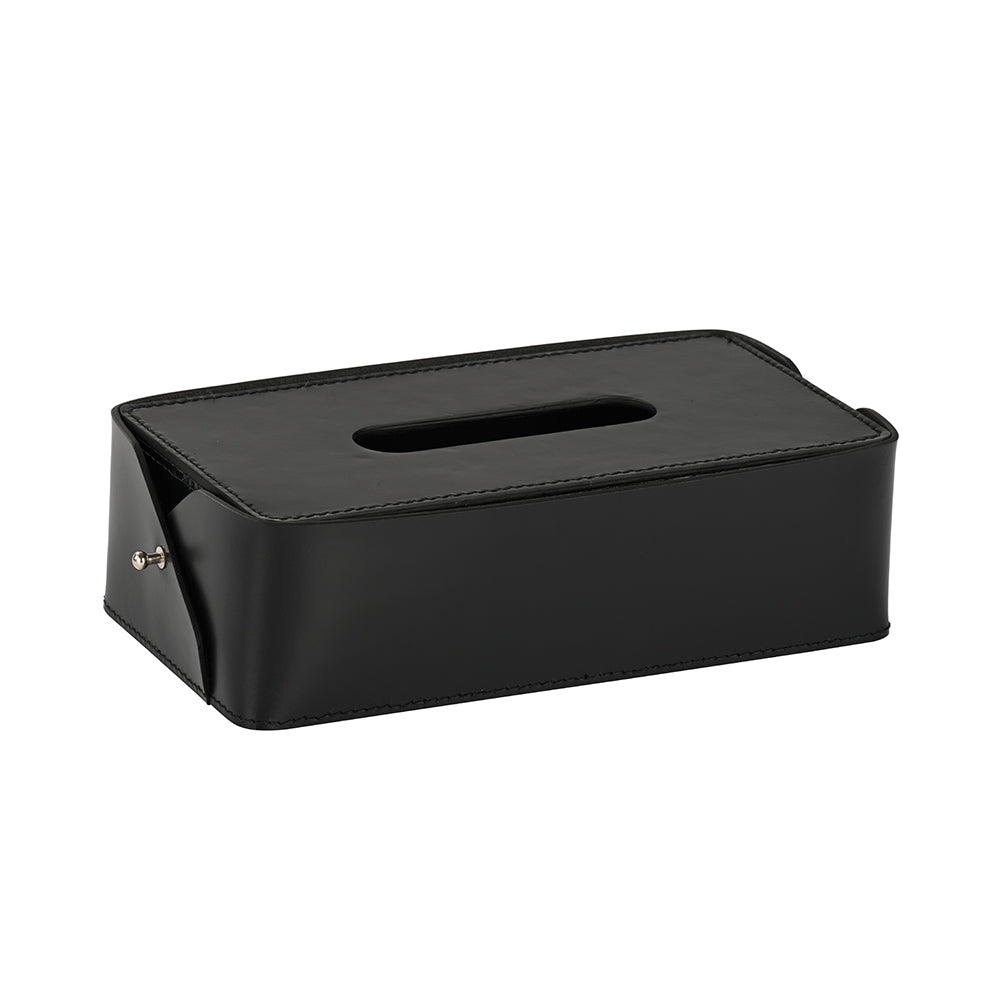 Classic Leather Tissue Box Black