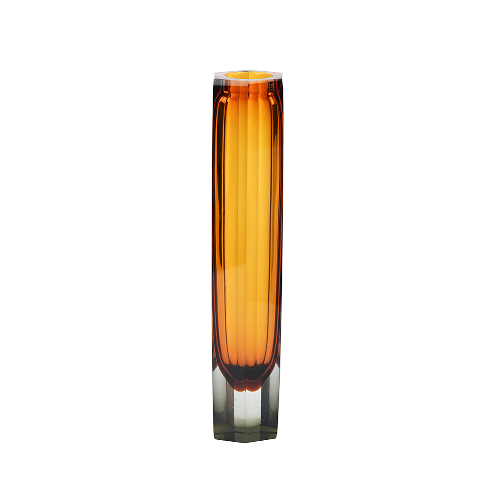 Sleek Amber Vase Small
