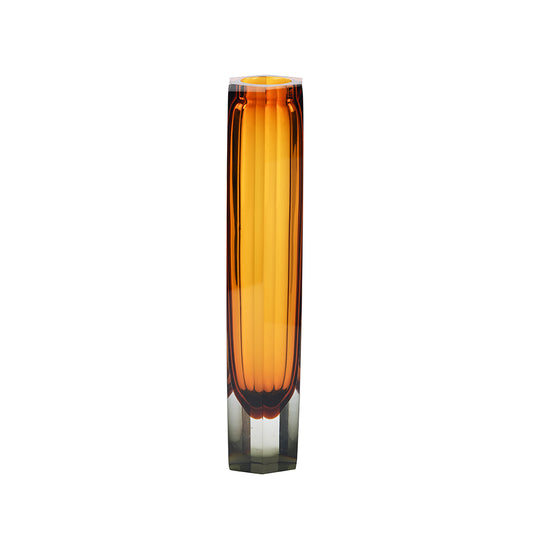 Sleek Amber Vase Small